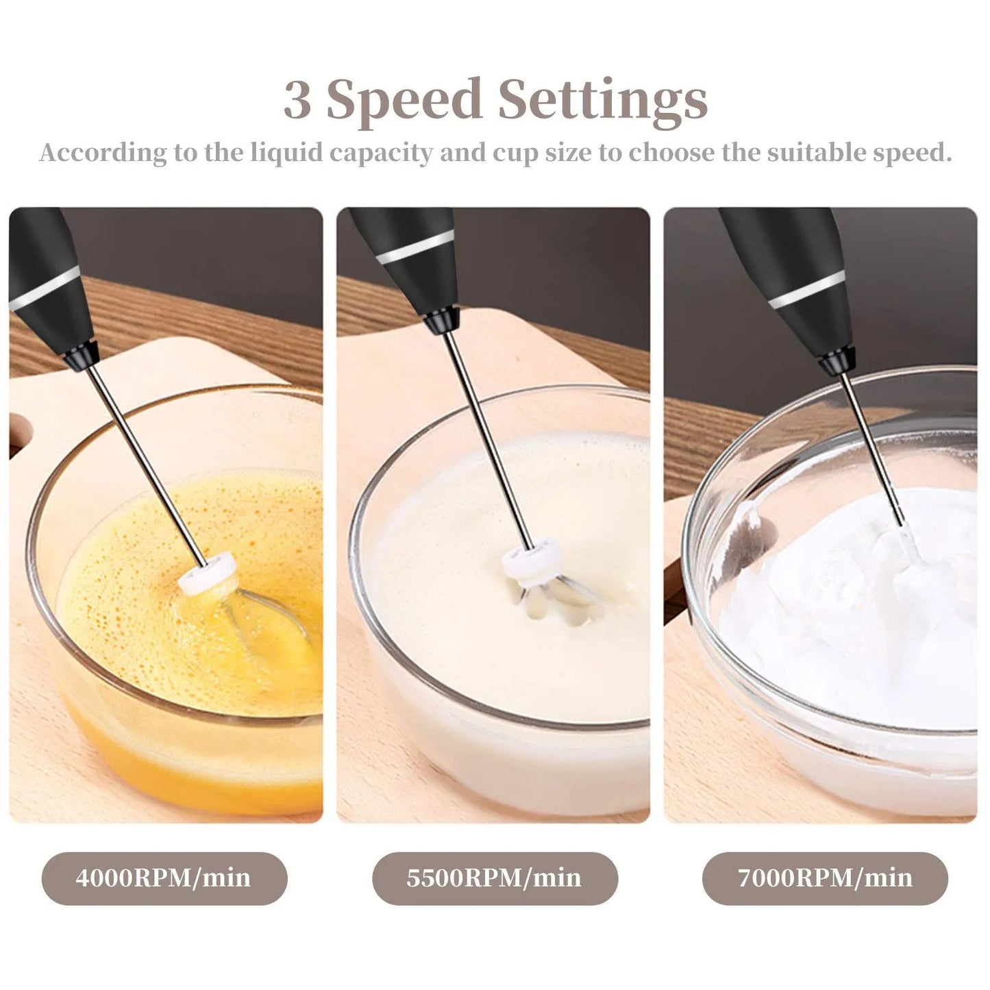 2 in 1 Rechargeable Milk Frother Wand