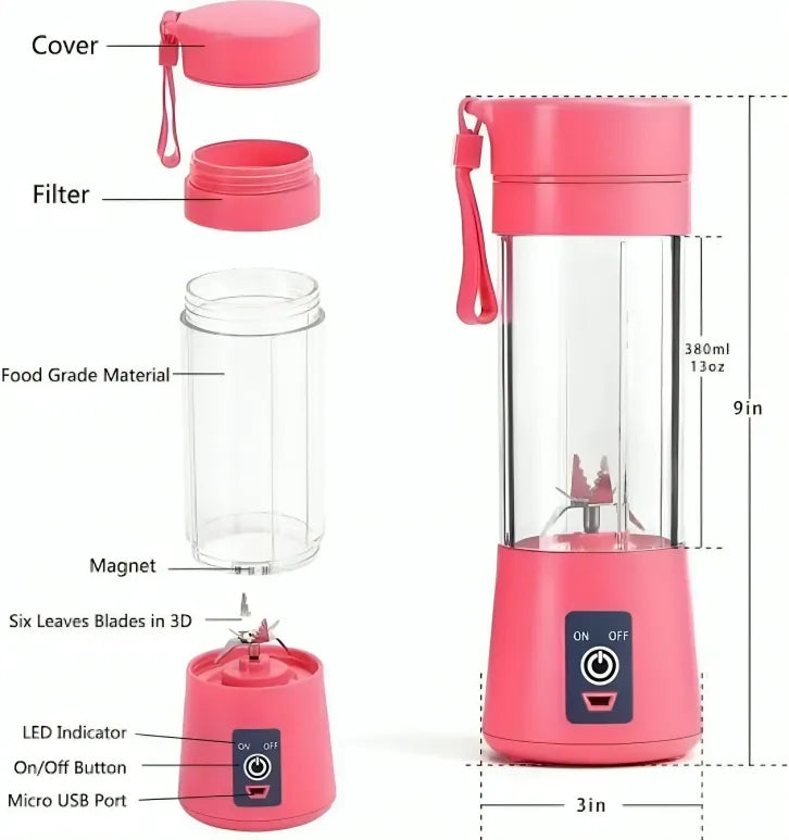 USB Rechargeable Juicer Blender 6 Blades