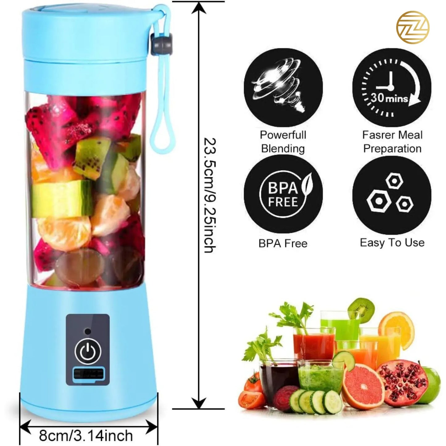 USB Rechargeable Juicer Blender 6 Blades