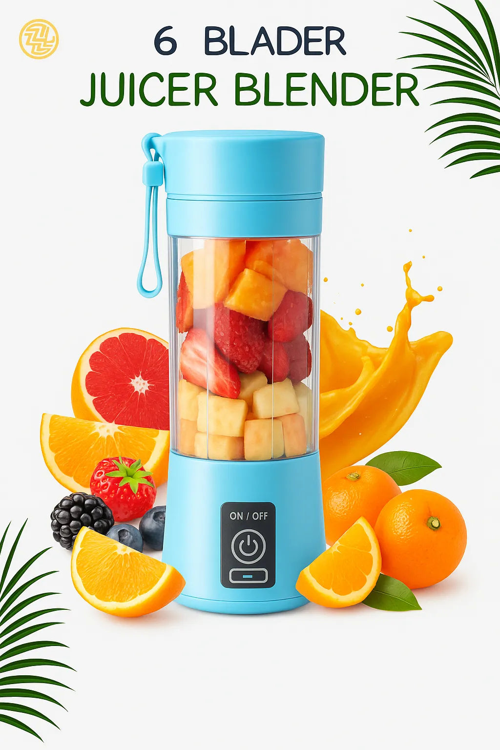 USB Rechargeable Juicer Blender 6 Blades