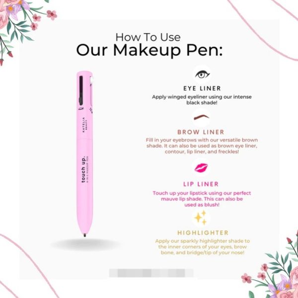 4 in 1 Make Up Pen, Multifunctional Eyebrows Eyeliner Lip