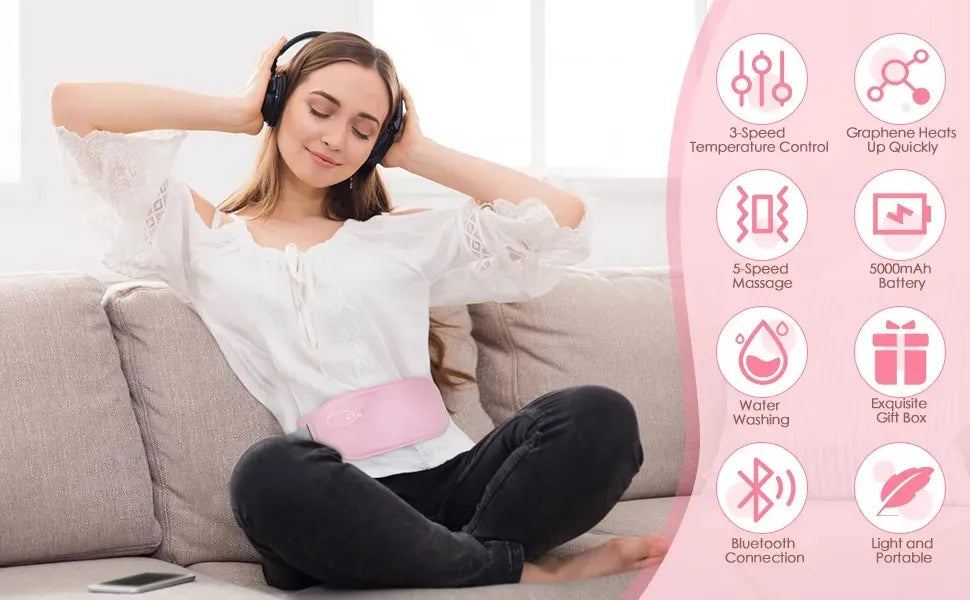 Heating Pad women Period Pain Cramp Relief Belt